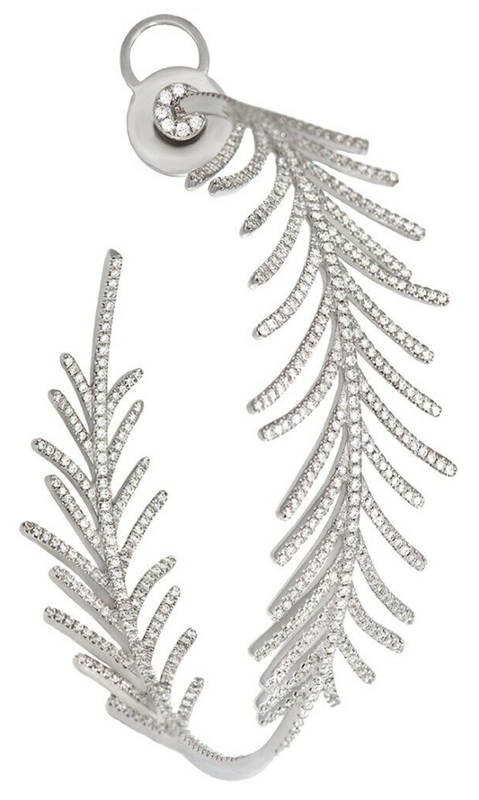 White Gold with White Diamond Earrings from Hoops Collection