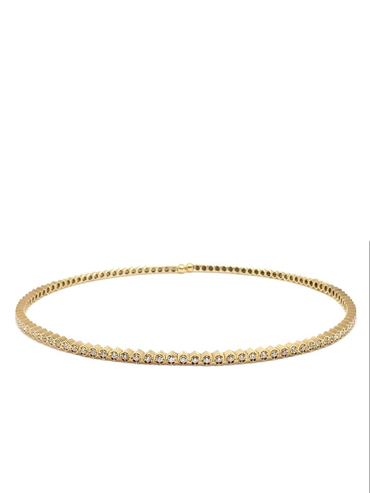 Yellow Gold with White Diamond Choker