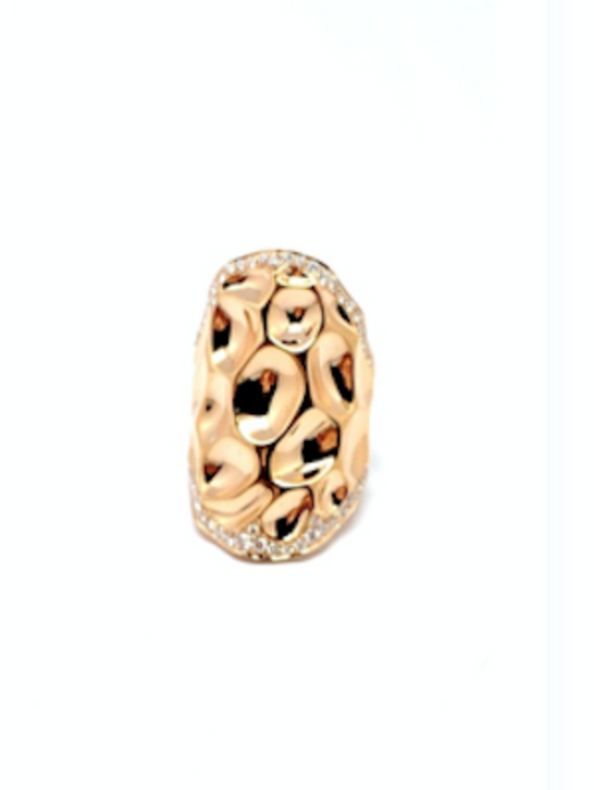 Rose Gold with White Diamond Ring from Snake Collection