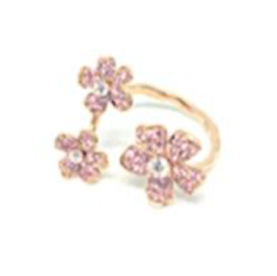 Rose Gold with White diamond & Pink Sapphire Ring from Flower Collection