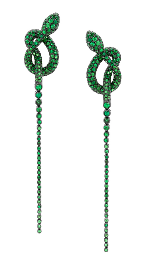 White Gold with Tsavorite Earrings from Snake Collection