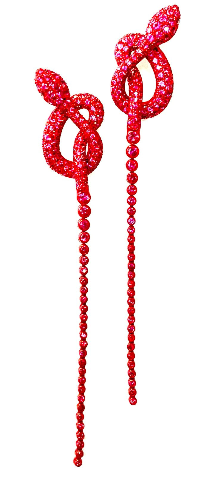 White Gold with Pink Sapphire Earrings from Snake Collection