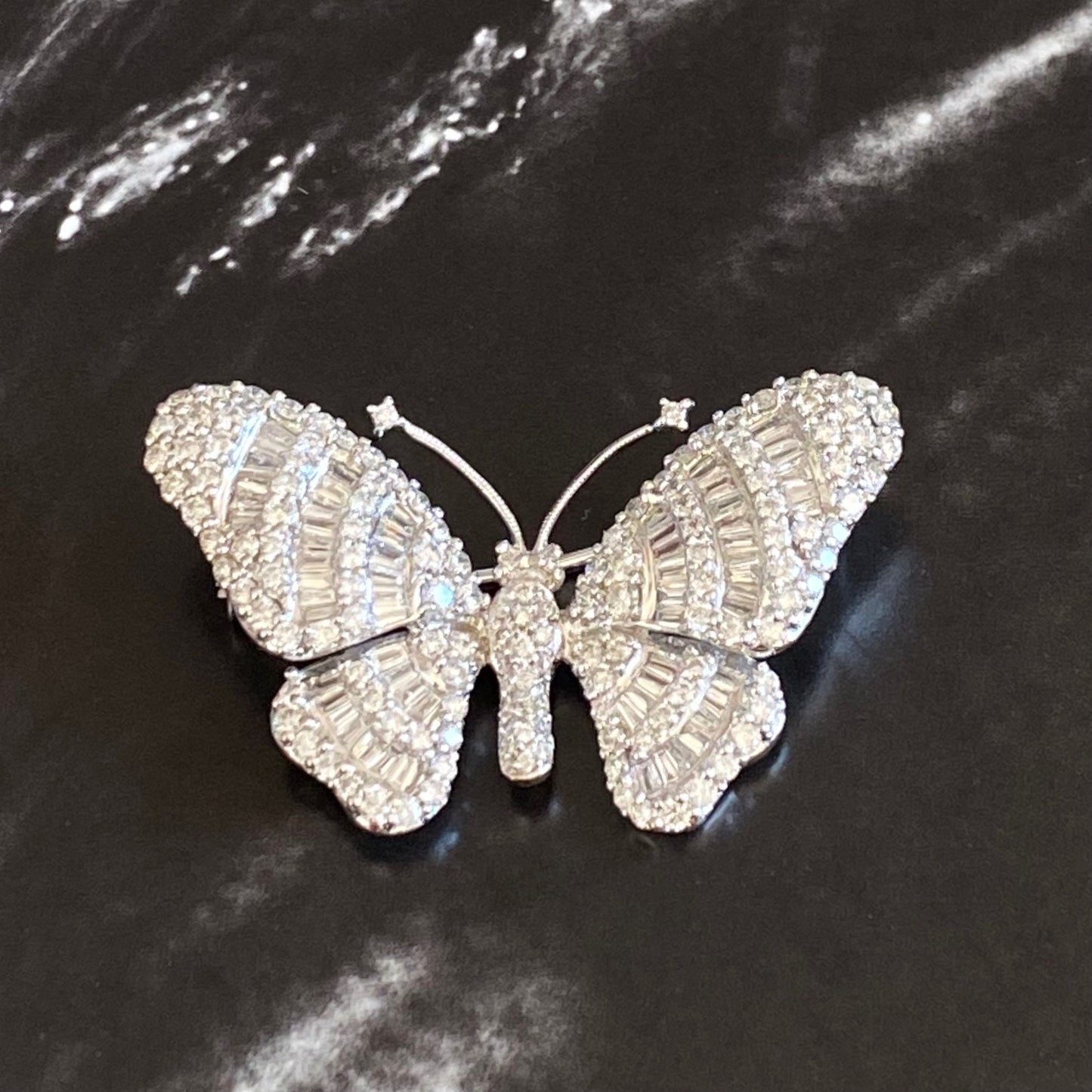 White Gold White Diamond Brooch from Butterfly Collection