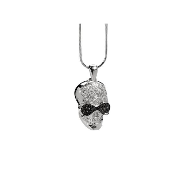 White Gold Black & White Diamond From Skull & Cross