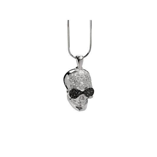 White Gold Black & White Diamond From Skull & Cross