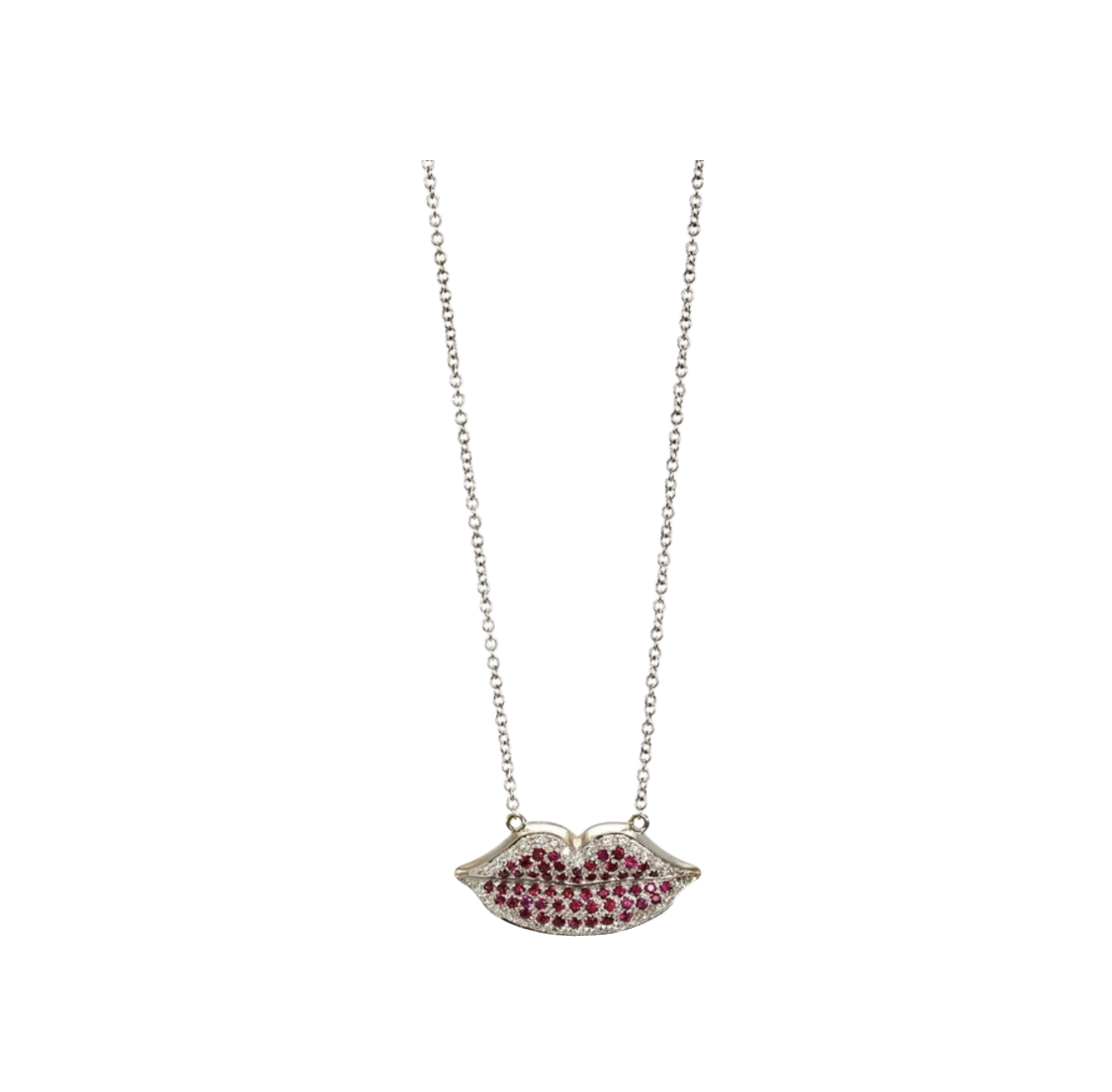 White Gold Ruby White Diamond Neckless From Vegas Collection