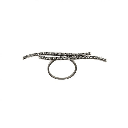 White Gold with Black Diamond Ring from Tattoo Collection