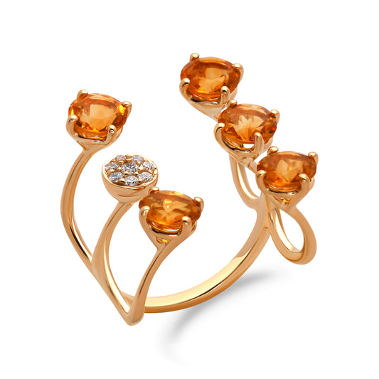 Yellow Gold Citrine Ring from Aurore Collection