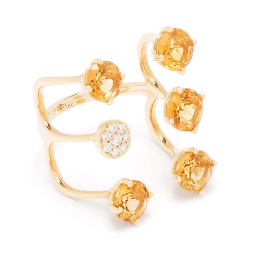 Yellow Gold Citrine Ring from Aurore Collection