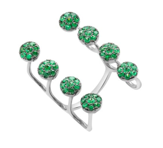 White Gold Green Garnet Ring from Aurore Collection