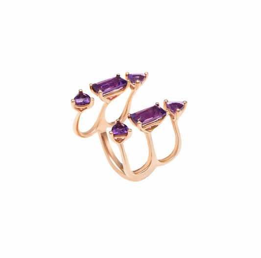 Rose Gold Amethyst Ring From Aurore Collection