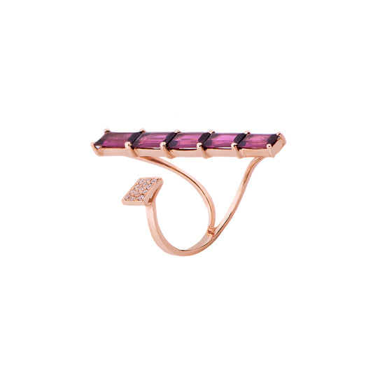 Rose Gold with Amethyst and White Diamond Cocktail Ring from Terri Collection