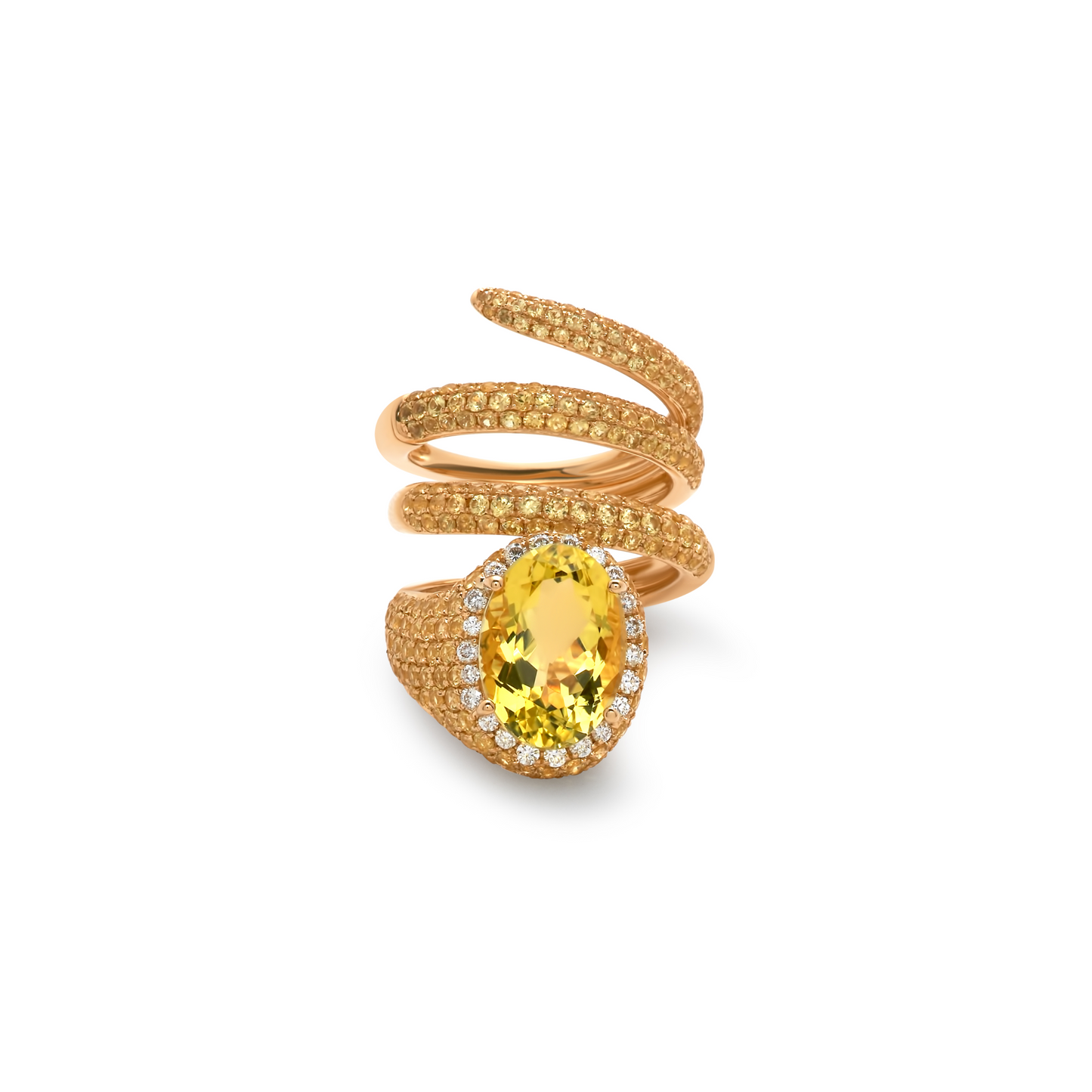 Yellow Gold White Diamond Lemon Quartz Ring From Convertible Collection