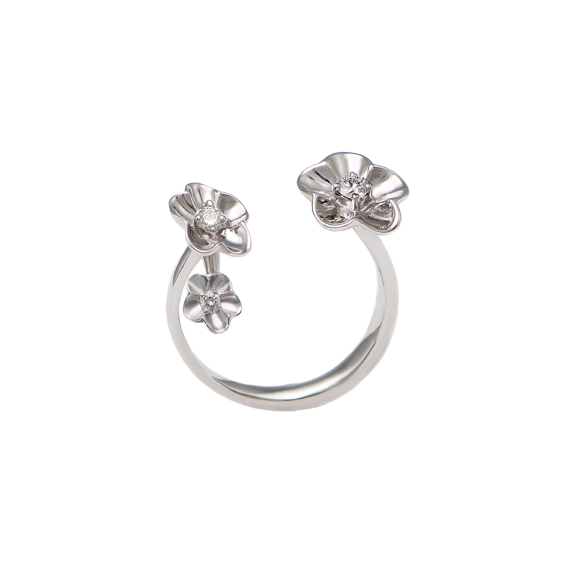 White Gold and White Diamond open ring from Flowers Collection
