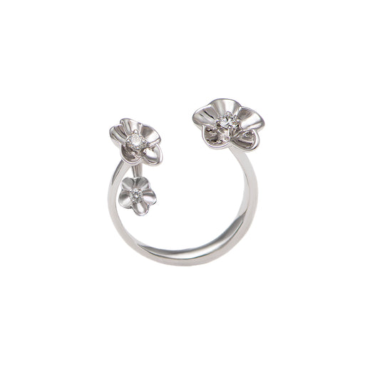 White Gold and White Diamond open ring from Flowers Collection