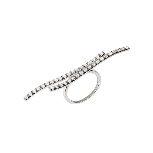 White Gold with White Diamond Ring from Tattoo Collection