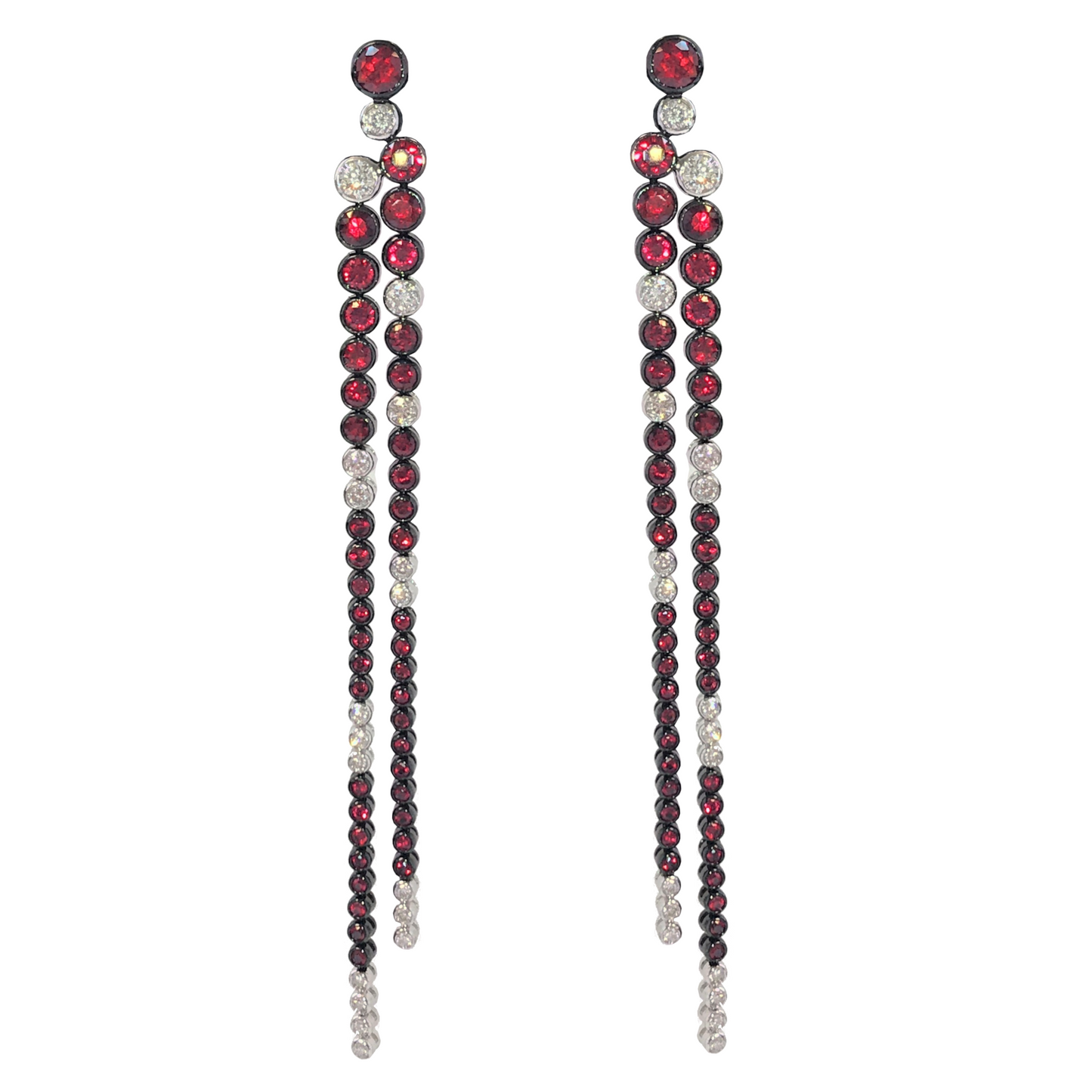 White Gold with Ruby & White Diamond Earrings from Link Collection