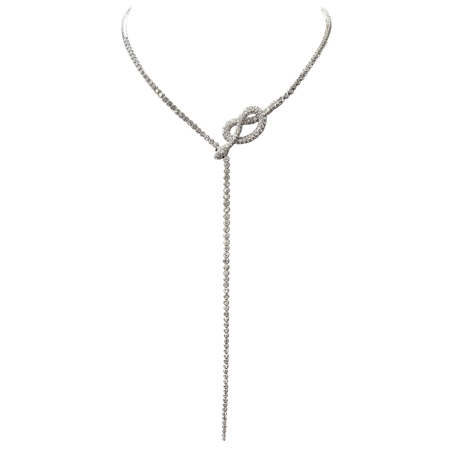 White Gold with White and Black Diamond Necklace from Snake Collection