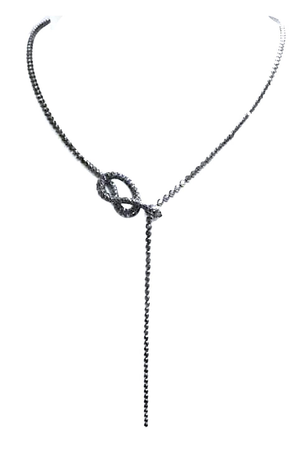 White Gold Black & White Diamond Y-Shape Necklace From Snake Collection