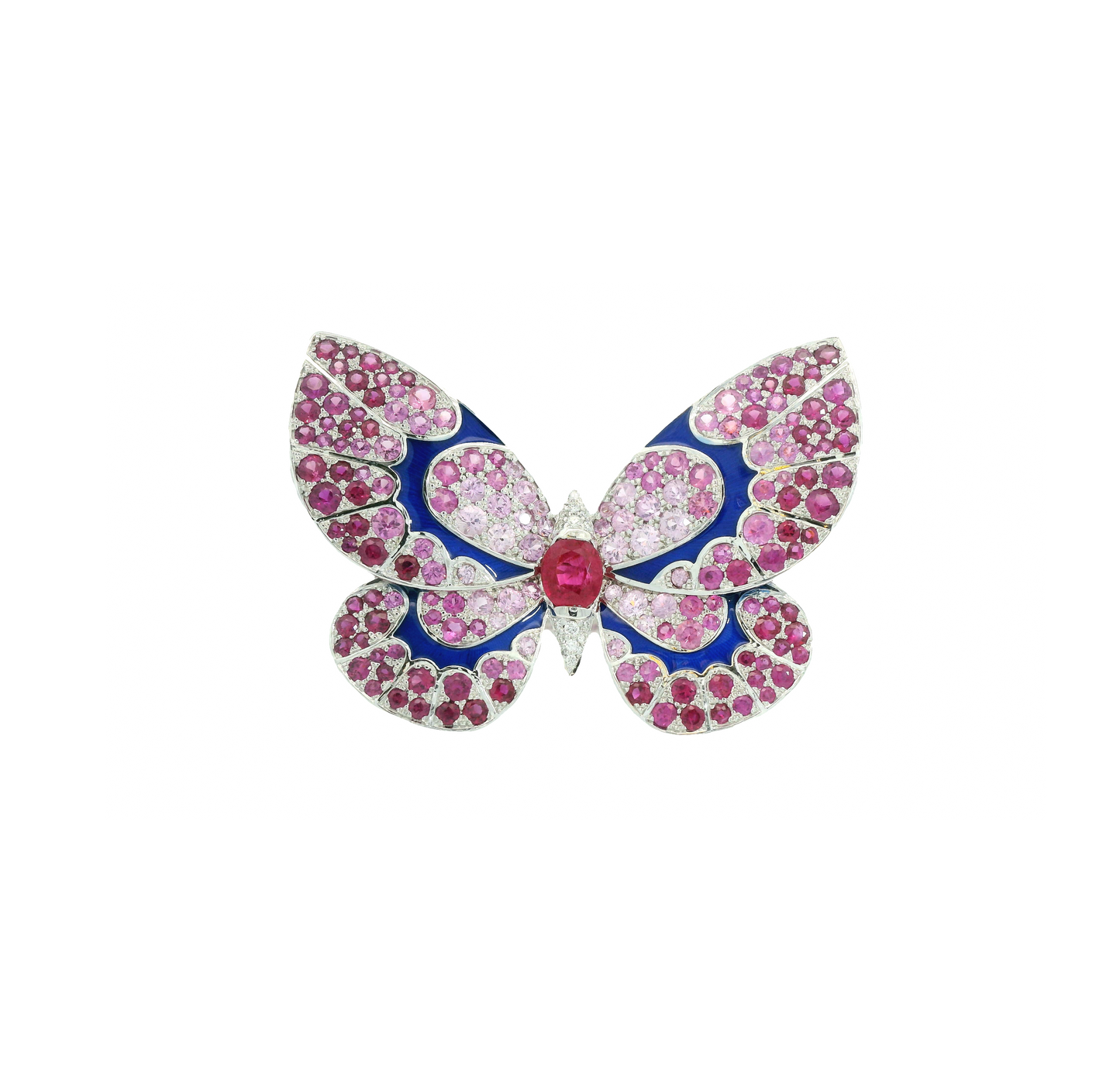 White Gold White Diamond Pink Sapphire Ring From Butterfly Collection