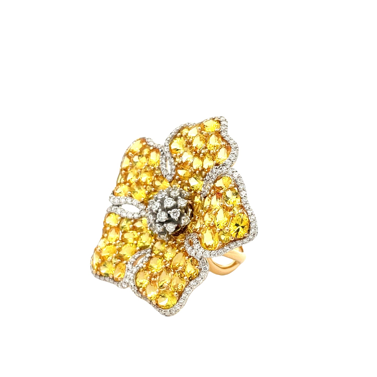 Yellow Gold Yellow Sapphire Ring From Flower Collection