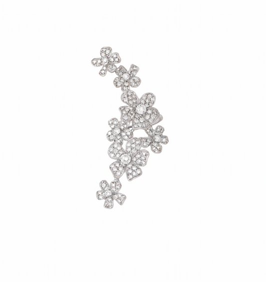 White Gold with White Diamond Earcuff from Flowers Collection