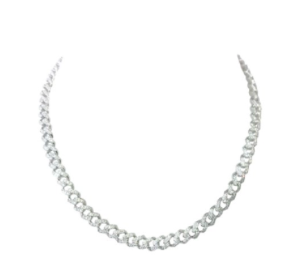 White Gold and White Diamond Necklace from The Link Collection