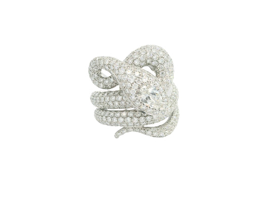 White Gold with White and Black Diamond from Snake Collection