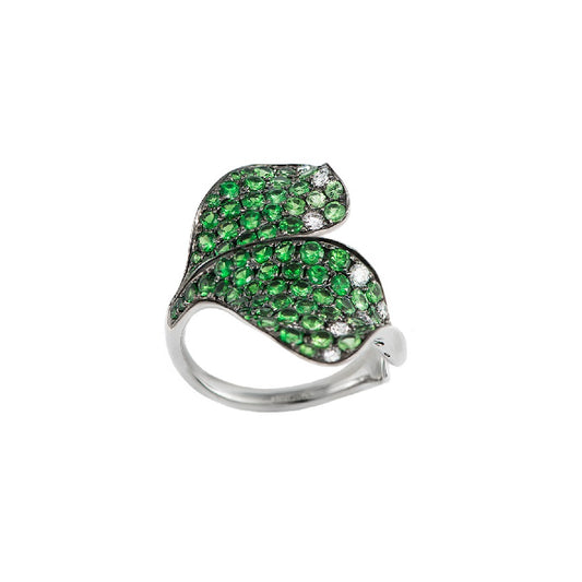 Green Garnet Ring from Petals Collection