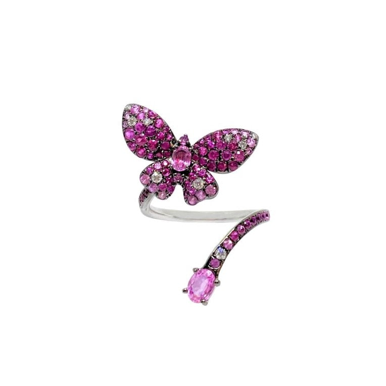 Pink Sapphires Butterfly Ring