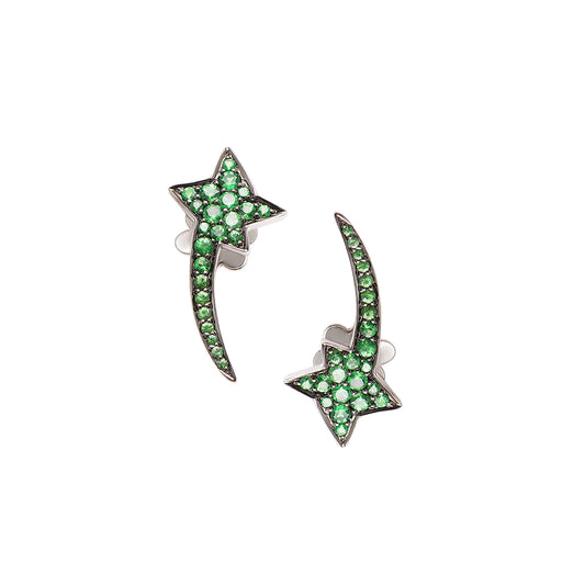 Green Garnets Star Earrings