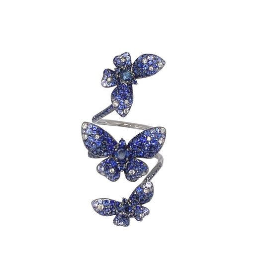 Blue Sapphire Butterfly Ring